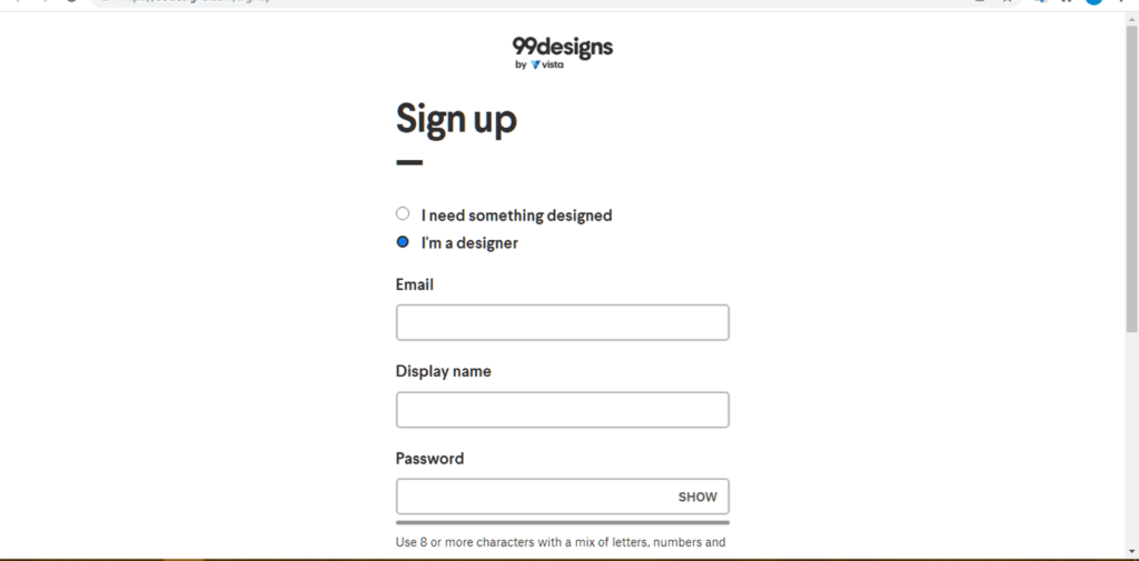 التسجيل في موقع 99Designs