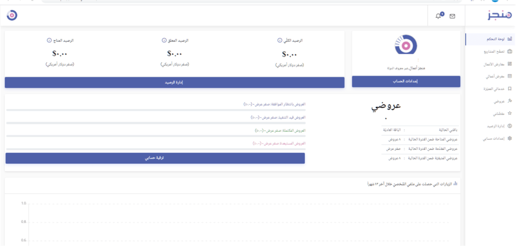التسجيل في موقع منجز