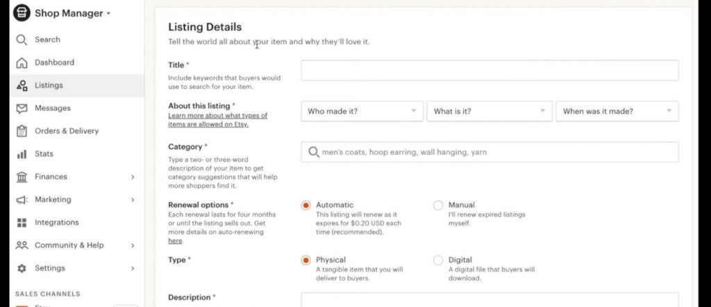 بيع منتجات رقمية على Etsy