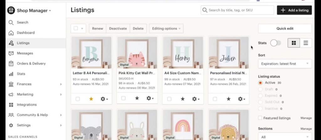 بيع منتجات رقمية على Etsy