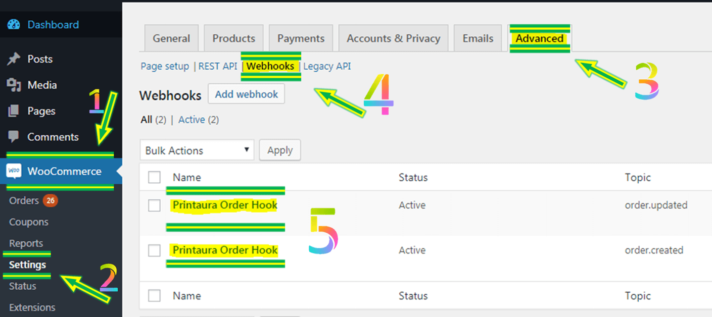 الربط بين Print Aura ومنصة WooCommerce
