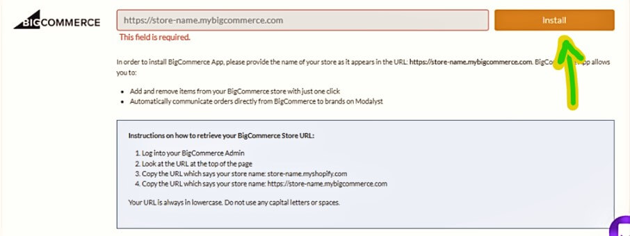 الربط بين موقع Modalyst ومتجر bigcommerce