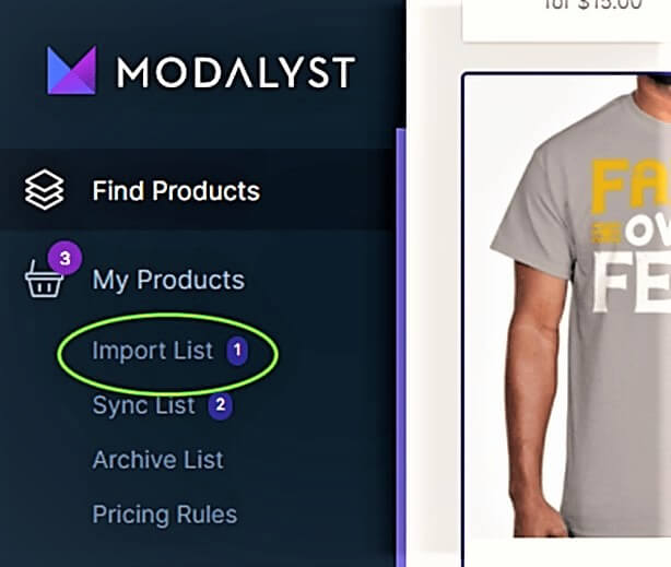 اختيار المنتج في موقع موداليست Modalyst