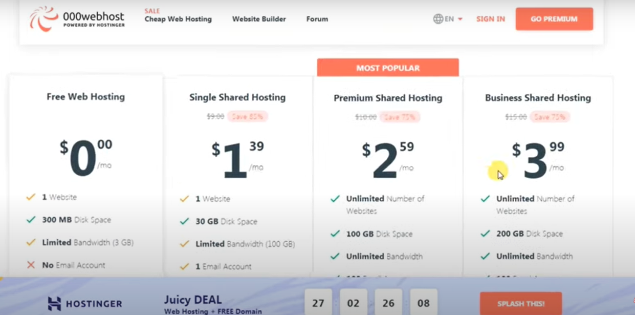 أفضل موقع استضافة مجانية مدى الحياة موقع 000Webhost