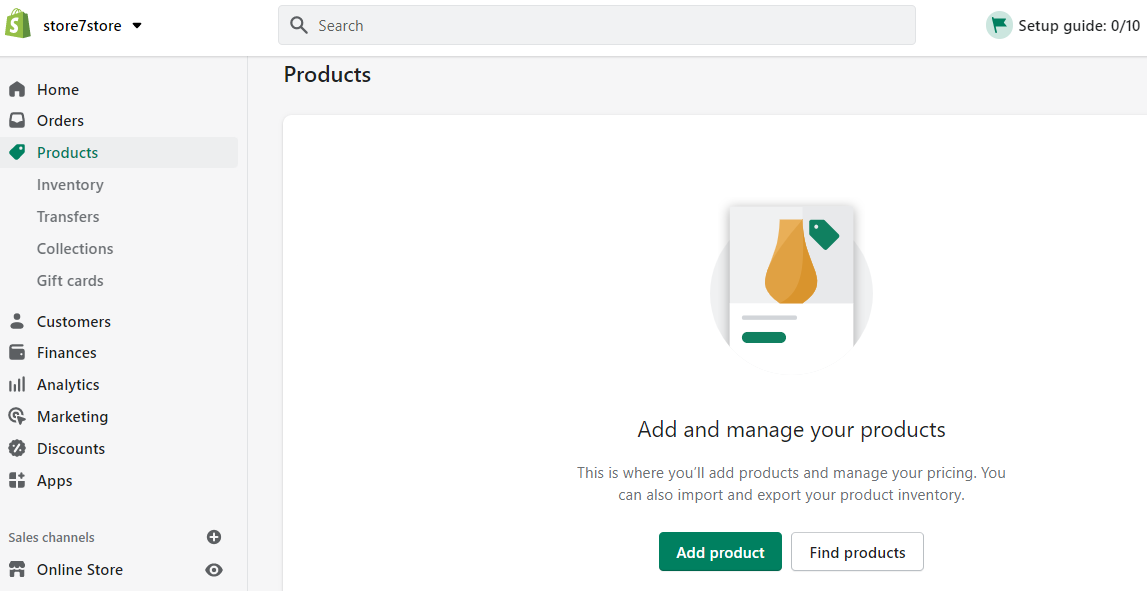 اضافة المتجات على شوبيفاي shopify