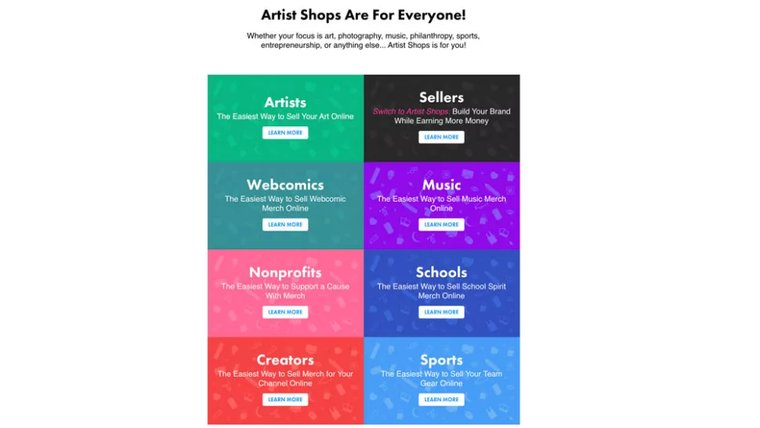 موقع Artist Shops