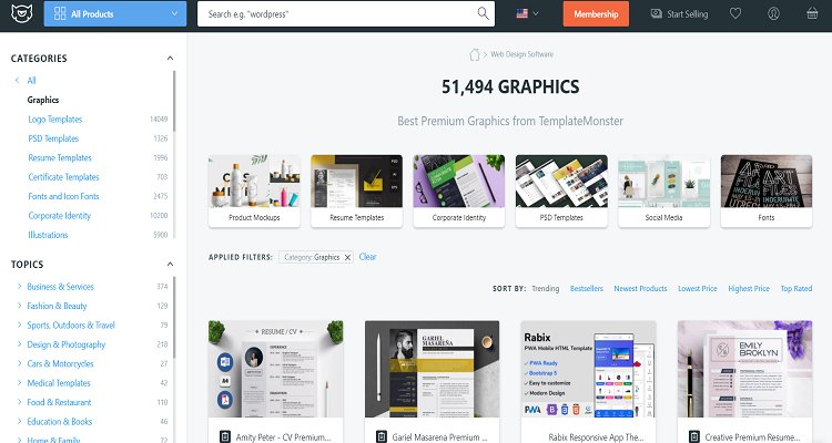 موقع TemplateMonster Digital Marketplace