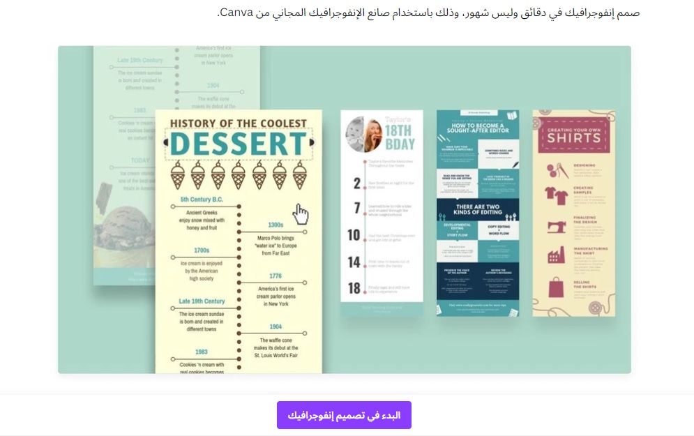 موقع تصميم انفوجرافيك canva