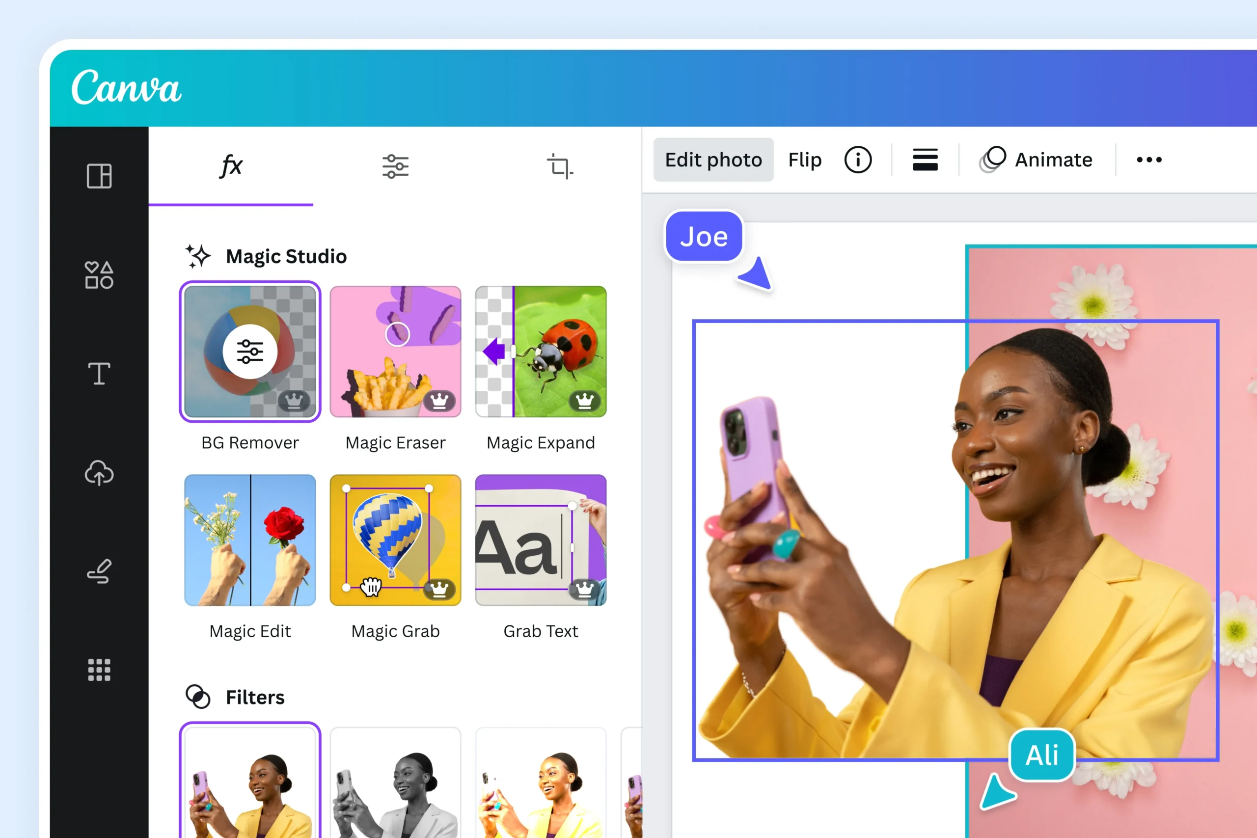 اضافة خلفية بيضاء للصورة باستخدام Canva