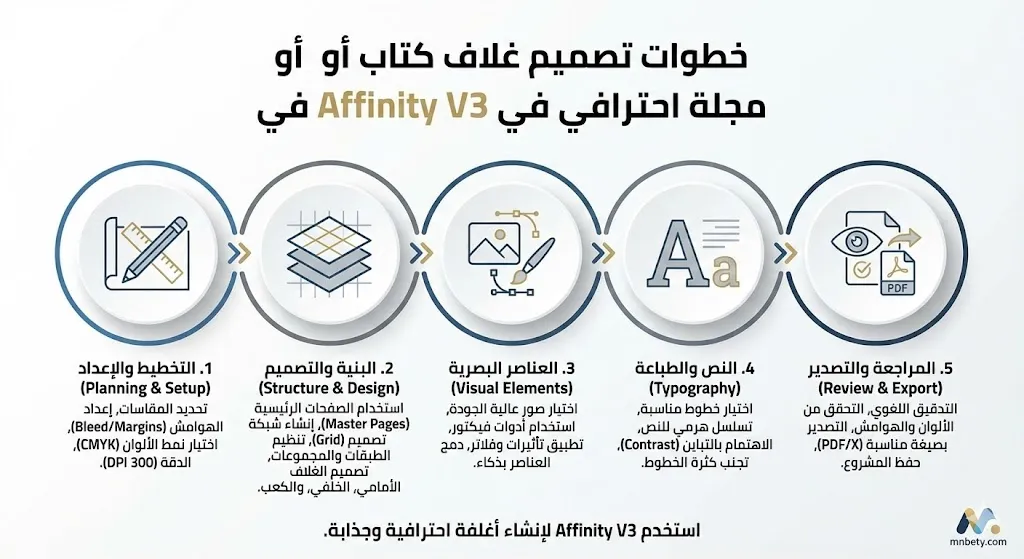 من بيتي - 2 - كيف تصمم غلاف كتاب أو مجلة احترافي في Affinity V3 باستخدام Layout Studio