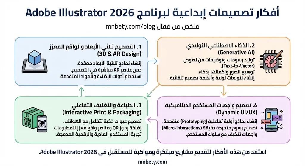 من بيتي - 2 - أفكار تصميمات إبداعية لبرنامج Adobe Illustrator 2026