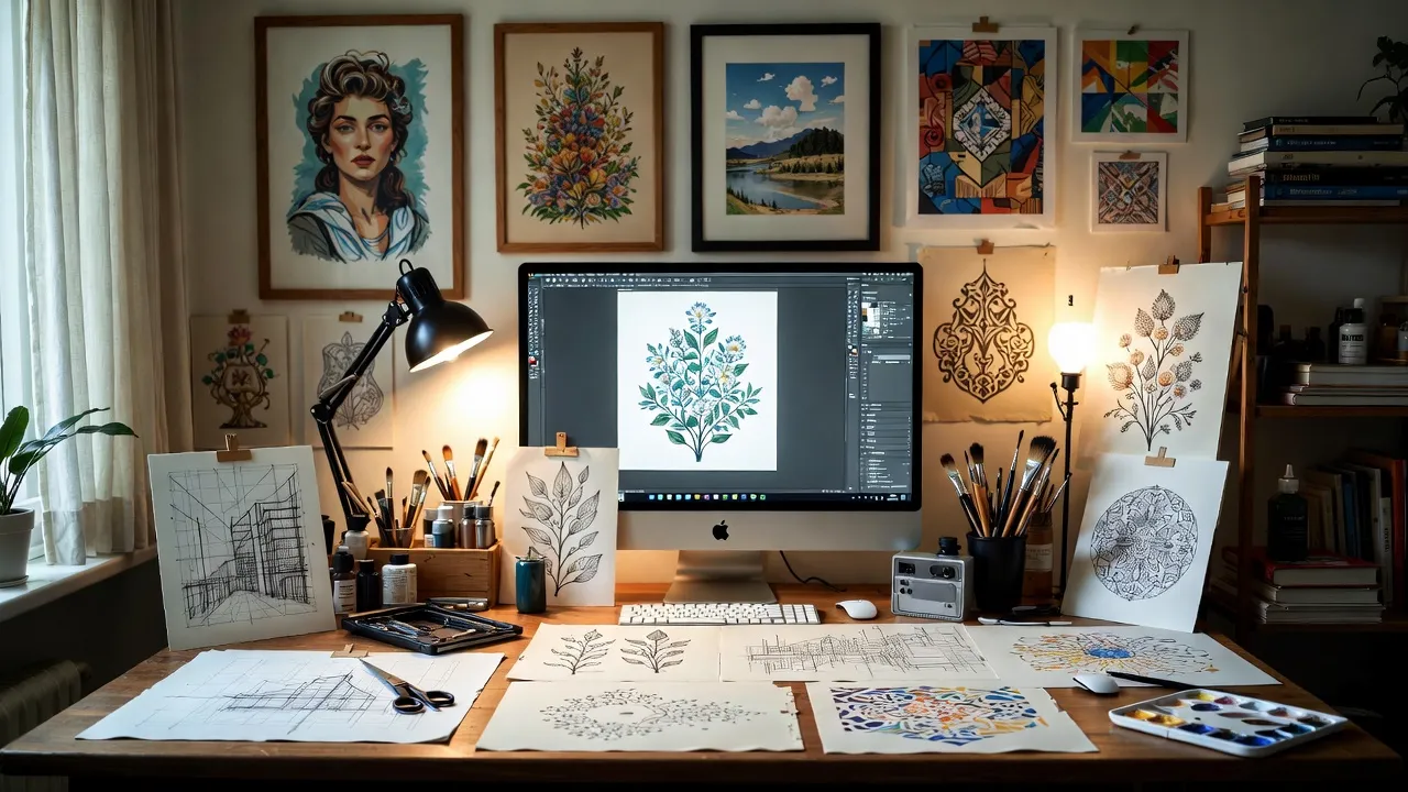 من بيتي - 1 - تصميم شعار بسيط واحترافي من الصفر في Adobe Illustrator 2026