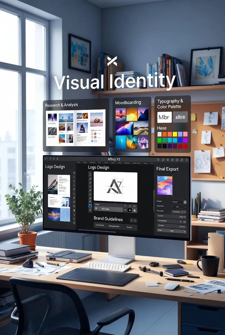 من بيتي - 1 - كيف تصمم كتالوج أو بروشور احترافي في Affinity V3 باستخدام Layout Studio + AI