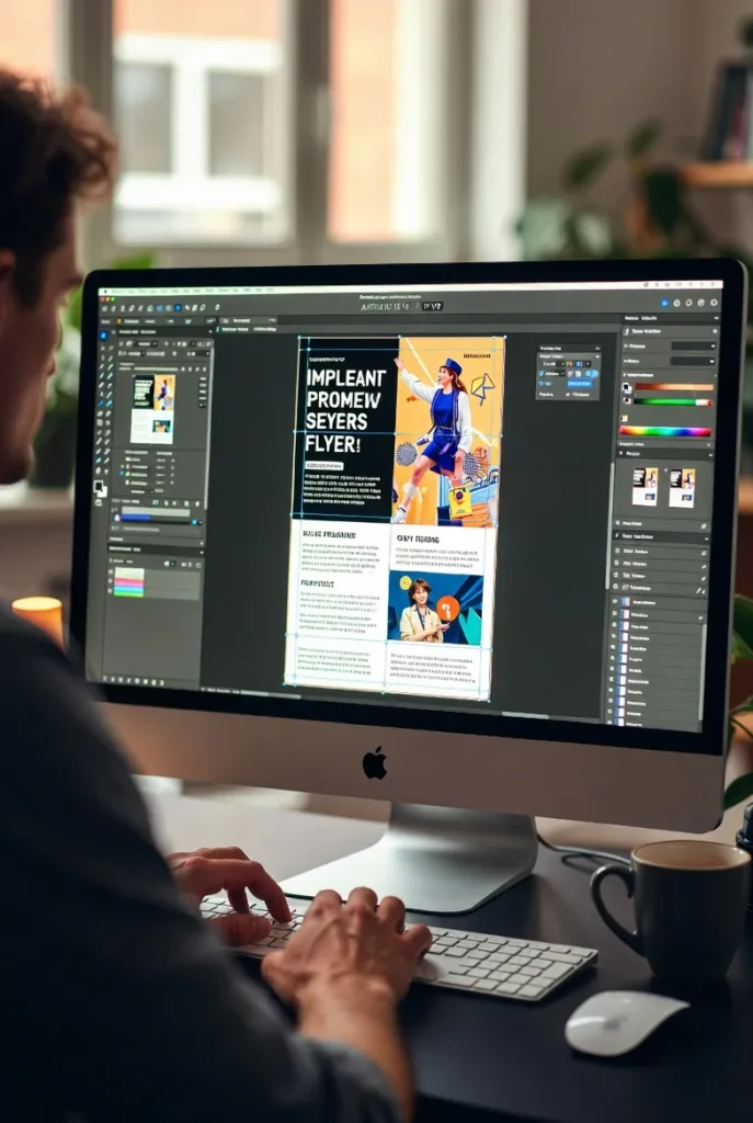 شرح تصميم نشرة إعلانية