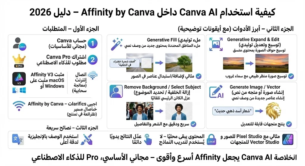 من بيتي - 1 - شرح استخدام Canva AI داخل Affinity by Canva
