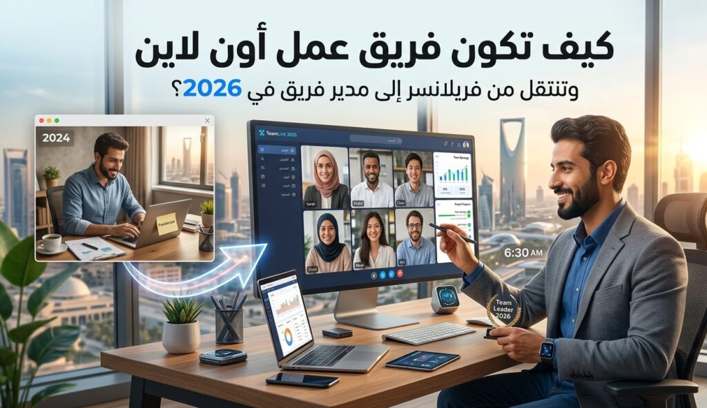 كيف تكون فريق عمل أون لاين وتنتقل من فريلانسر إلى مدير فريق في 2026؟