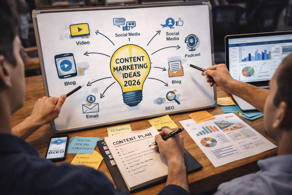 أفكار تسويق المحتوى في 2026: كيف تحوّل المحتوى إلى آلة نمو حقيقية أفكار تسويق المحتوى في 2026